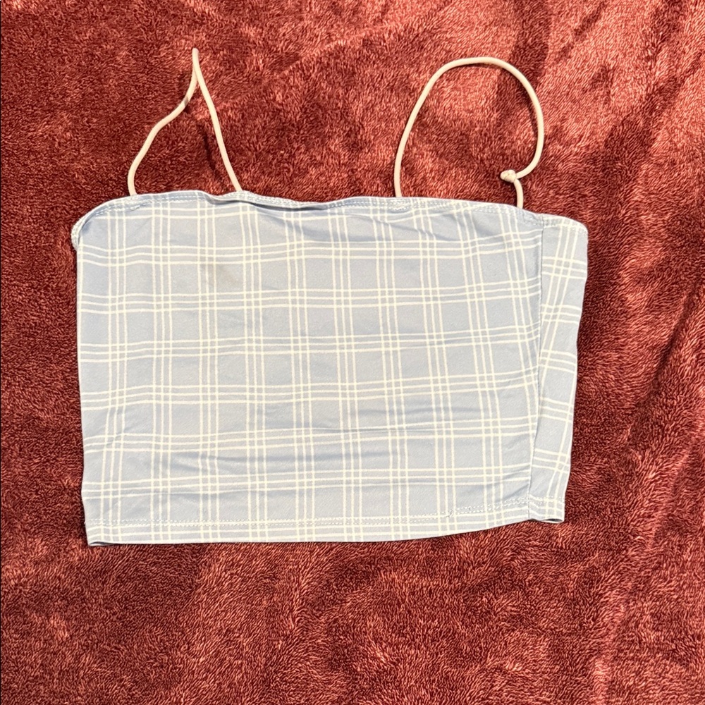 SHEIN Light Blue Checkered Camisole